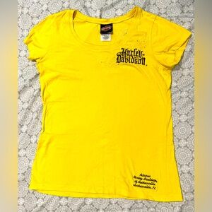 Harley Davidson Yellow Ladies Fit Shirt